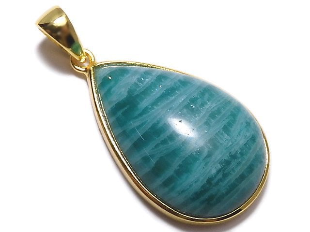 [Video][One of a kind] Amazonite AAA- Pendant 18KGP NO.216