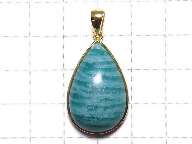 [Video][One of a kind] Amazonite AAA- Pendant 18KGP NO.216