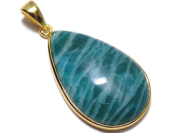 [Video][One of a kind] Amazonite AAA- Pendant 18KGP NO.217