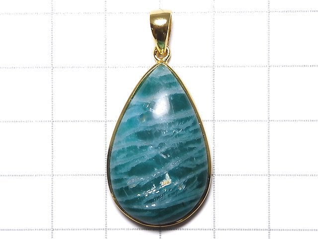 [Video][One of a kind] Amazonite AAA- Pendant 18KGP NO.217