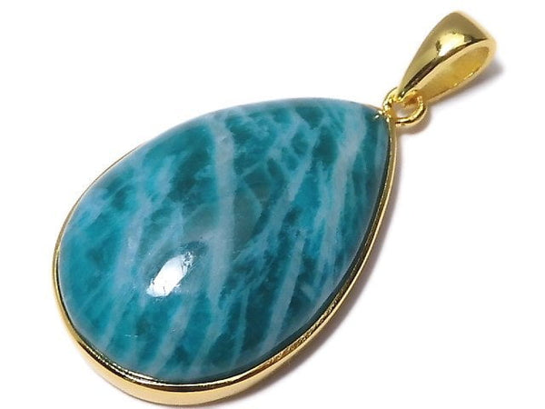 [Video][One of a kind] Amazonite AAA- Pendant 18KGP NO.218