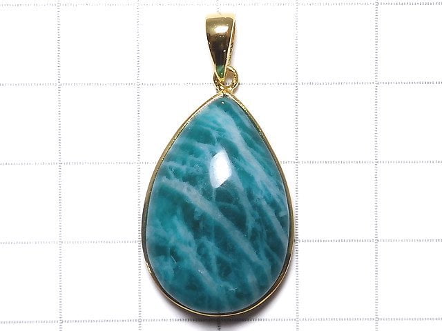 [Video][One of a kind] Amazonite AAA- Pendant 18KGP NO.218