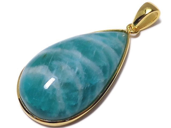 [Video][One of a kind] Amazonite AAA- Pendant 18KGP NO.219