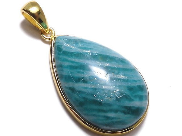 [Video][One of a kind] Amazonite AAA- Pendant 18KGP NO.220