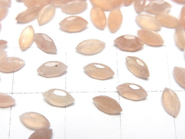 [Video]High Quality Peach Moonstone AAA Loose stone Marquise Faceted 6x3mm 10pcs