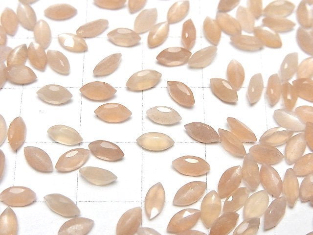 [Video]High Quality Peach Moonstone AAA Loose stone Marquise Faceted 6x3mm 10pcs