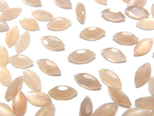 [Video]High Quality Peach Moonstone AAA Loose stone Marquise Faceted 8x4mm 5pcs