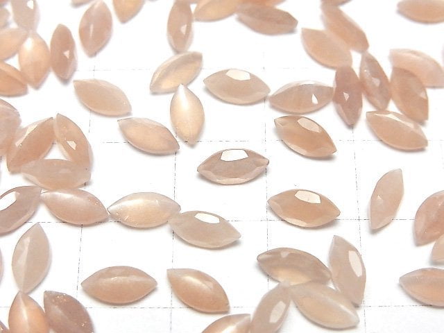 [Video]High Quality Peach Moonstone AAA Loose stone Marquise Faceted 8x4mm 5pcs