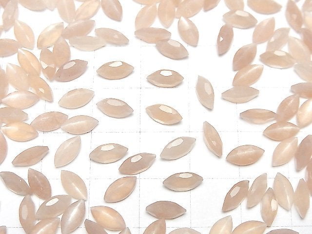 [Video]High Quality Peach Moonstone AAA Loose stone Marquise Faceted 8x4mm 5pcs