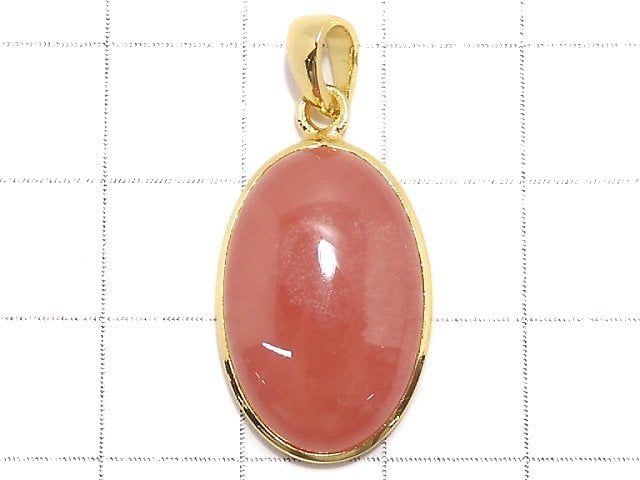 [Video][One of a kind] Rhodochrosite AAA Pendant 18KGP NO.32