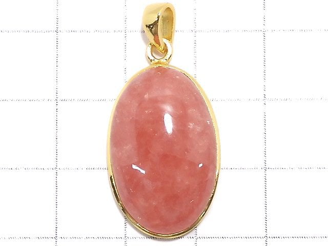 [Video][One of a kind] Rhodochrosite AAA Pendant 18KGP NO.40