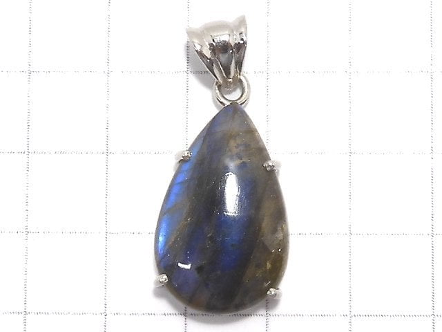 [Video][One of a kind] High Quality Blue Labradorite AAA Pendant Silver925 NO.148