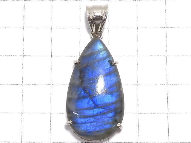 [Video][One of a kind] High Quality Blue Labradorite AAA Pendant Silver925 NO.152