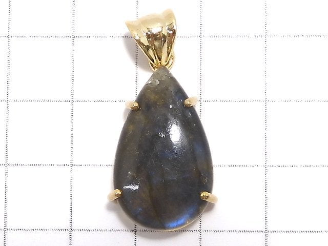 [Video][One of a kind] High Quality Blue Labradorite AAA Pendant 18KGP NO.155