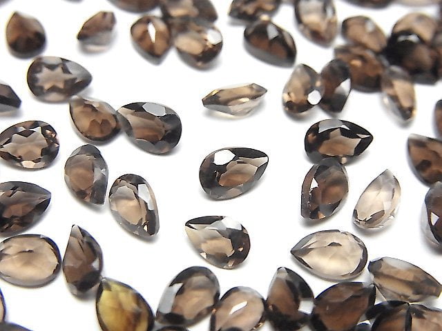 [Video]High Quality Smoky Quartz AAA Loose stone Pear shape Faceted 6x4mm 10pcs