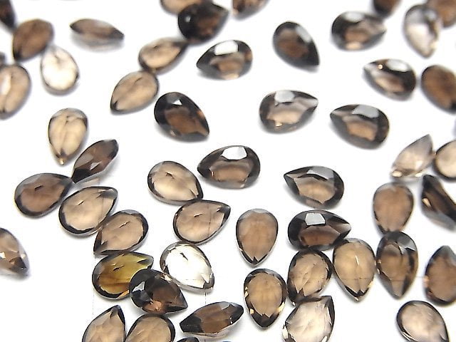 [Video]High Quality Smoky Quartz AAA Loose stone Pear shape Faceted 6x4mm 10pcs