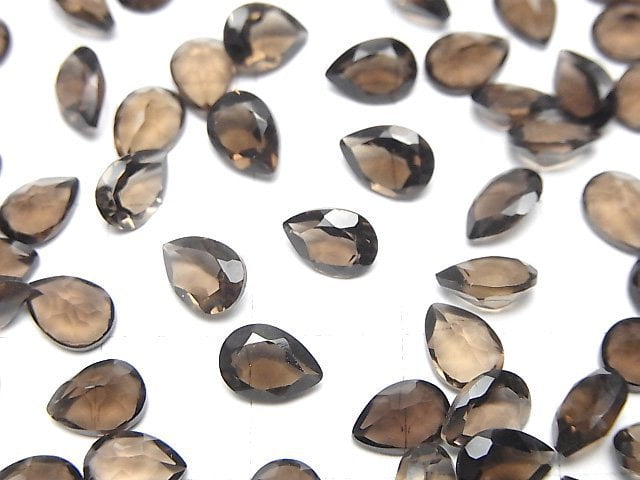 [Video]High Quality Smoky Quartz AAA Loose stone Pear shape Faceted 7x5mm 10pcs