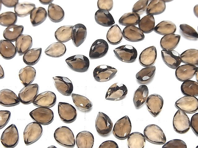 [Video]High Quality Smoky Quartz AAA Loose stone Pear shape Faceted 7x5mm 10pcs