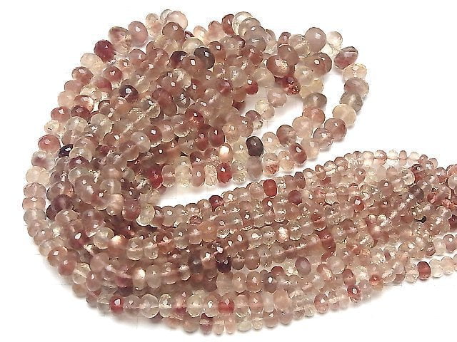 [Video]High Quality Oregon Sunstone AAA- Faceted Button Roundel half or 1strand beads (aprx.17inch/42cm)