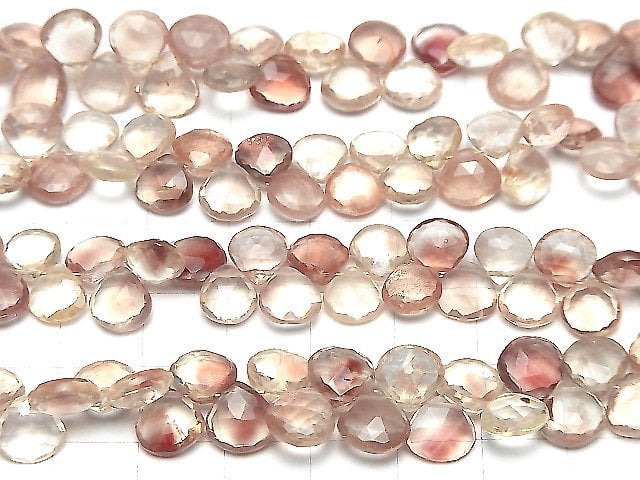 [Video]High Quality Oregon Sunstone AAA Chestnut Faceted Briolette half or 1strand beads (aprx.7inch/18cm)