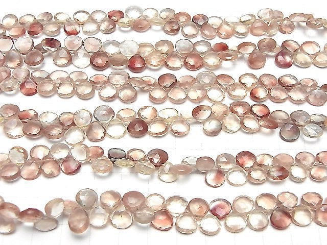 [Video]High Quality Oregon Sunstone AAA Chestnut Faceted Briolette half or 1strand beads (aprx.7inch/18cm)