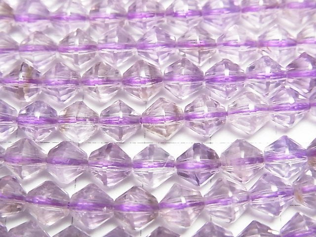 [Video]High Quality! Light color Amethyst x Smoky AA++ Abacus cut 6x6x6mm half or 1strand beads (aprx.15inch/36cm)