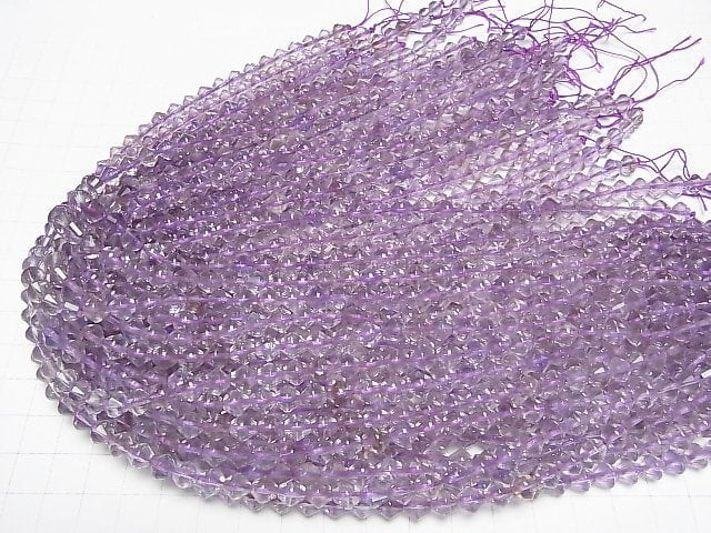 [Video]High Quality! Light color Amethyst x Smoky AA++ Abacus cut 6x6x6mm half or 1strand beads (aprx.15inch/36cm)