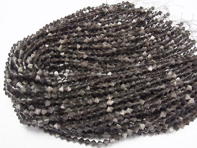 [Video]High Quality! Silver Obsidian AAA Abacus Cut 5.5x5.5x5.5mm 1strand beads (aprx.15inch/37cm)