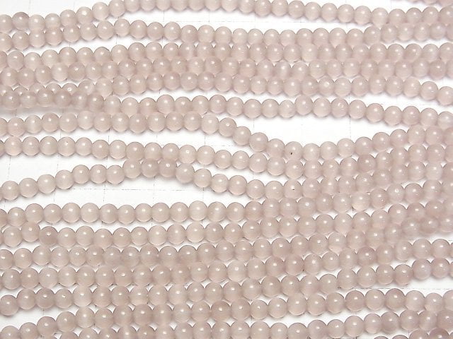 [Video] Light purple color Cat's Eye Round 4mm 1strand beads (aprx.14inch/34cm)