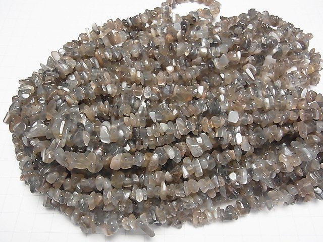 Gray Moonstone AA++ Chips (Small Nugget) 1strand beads (aprx.31inch/78cm)