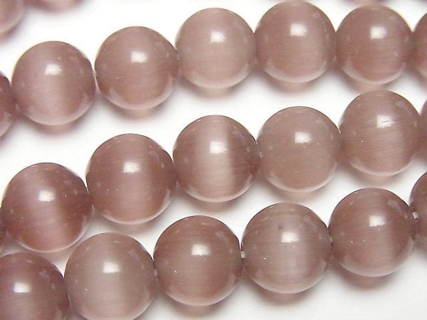 [Video] Light purple color Cat's Eye Round 10mm 1strand beads (aprx.14inch/35cm)