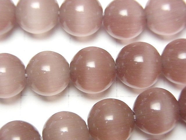 [Video] Light purple color Cat's Eye Round 10mm 1strand beads (aprx.14inch/35cm)