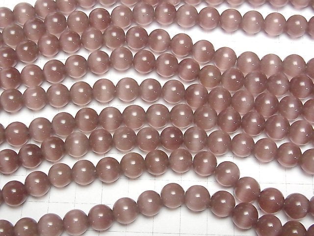 [Video] Light purple color Cat's Eye Round 10mm 1strand beads (aprx.14inch/35cm)