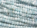 [Video]High Quality! Larimar Pectolite AA++ Faceted Button Rondelle 3x3x2mm half or 1strand beads (aprx.15inch/38cm)