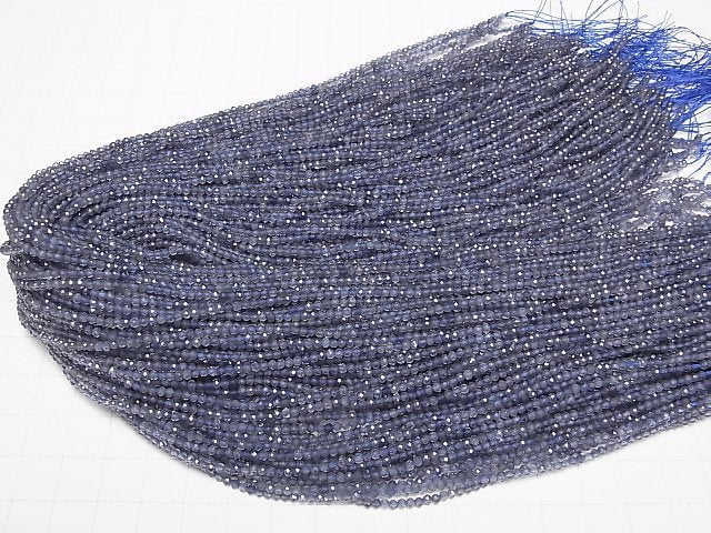 [Video]High Quality! Iolite AAA Faceted Round 2mm 1strand beads (aprx.15inch/37cm)