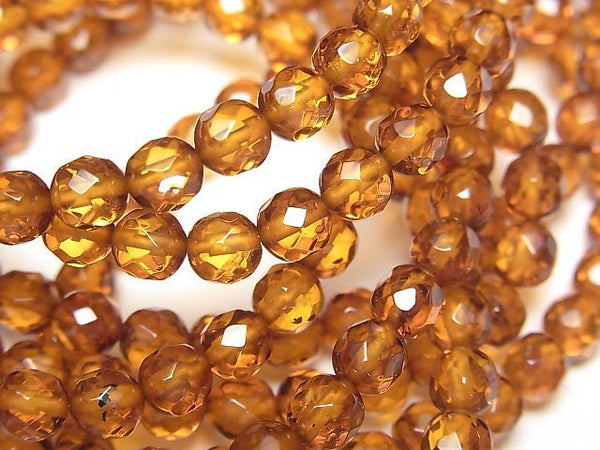 [Video] Baltic Amber Faceted Round 5mm Light Brown Color Bracelet