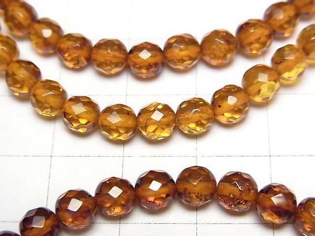 [Video] Baltic Amber Faceted Round 5mm Light Brown Color Bracelet