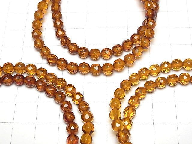 [Video] Baltic Amber Faceted Round 5mm Light Brown Color Bracelet