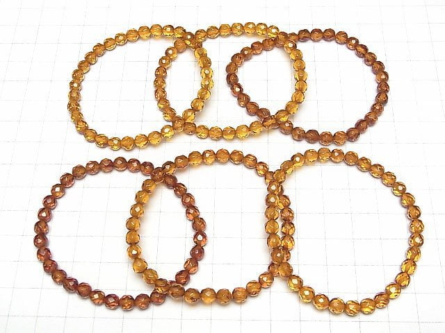 [Video] Baltic Amber Faceted Round 5mm Light Brown Color Bracelet