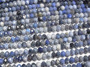 [Video]High Quality! Dumortierite Faceted Button Rondelle 4x4x3mm 1strand beads (aprx.15inch/37cm)