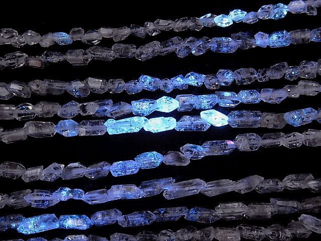 [Video] Pakistan Oil in Quartz Faceted Nugget 1strand beads (aprx.14inch/35cm)