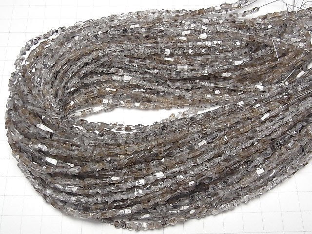 [Video] Pakistan Oil in Quartz Faceted Nugget 1strand beads (aprx.14inch/35cm)