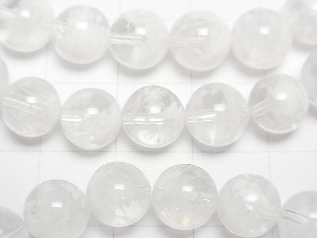 [Video] White Snow Garden Quartz Round 8mm Bracelet