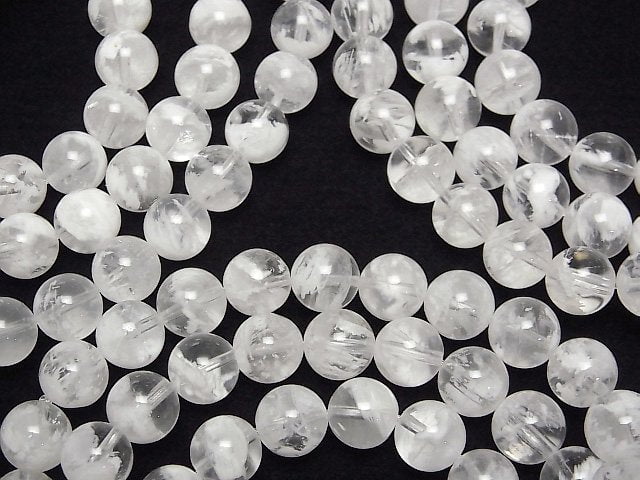 [Video] White Snow Garden Quartz Round 8mm Bracelet