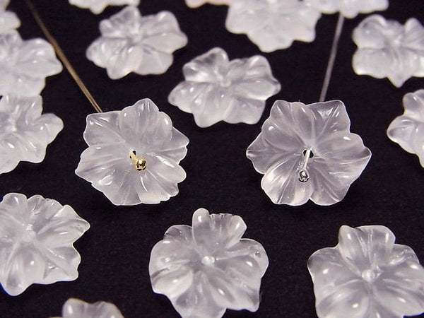 [Video]Rose Quartz AAA- Flower 14mm Center Hole 2pcs