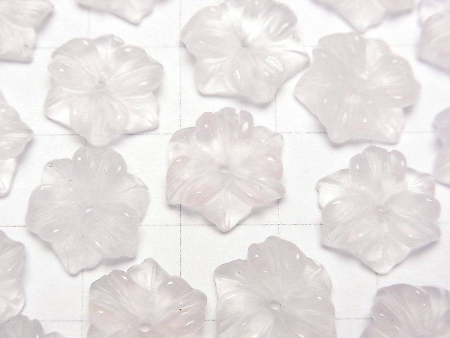 [Video]Rose Quartz AAA- Flower 14mm Center Hole 2pcs