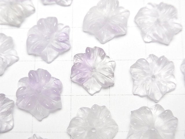 [Video] Light color Amethyst AAA- Flower 14mm Center hole 2pcs