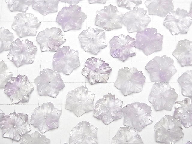 [Video] Light color Amethyst AAA- Flower 14mm Center hole 2pcs