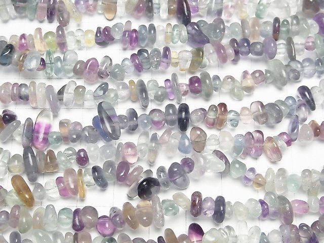 [Video] Multicolor Fluorite AAA- Chips (Small Nugget) 1strand beads (aprx.31inch/78cm)