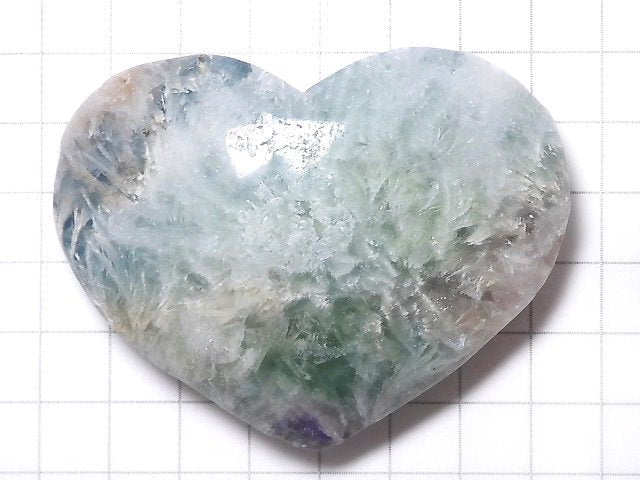 [Video][One of a kind] Angel Feather Fluorite Heart 1pc NO.36